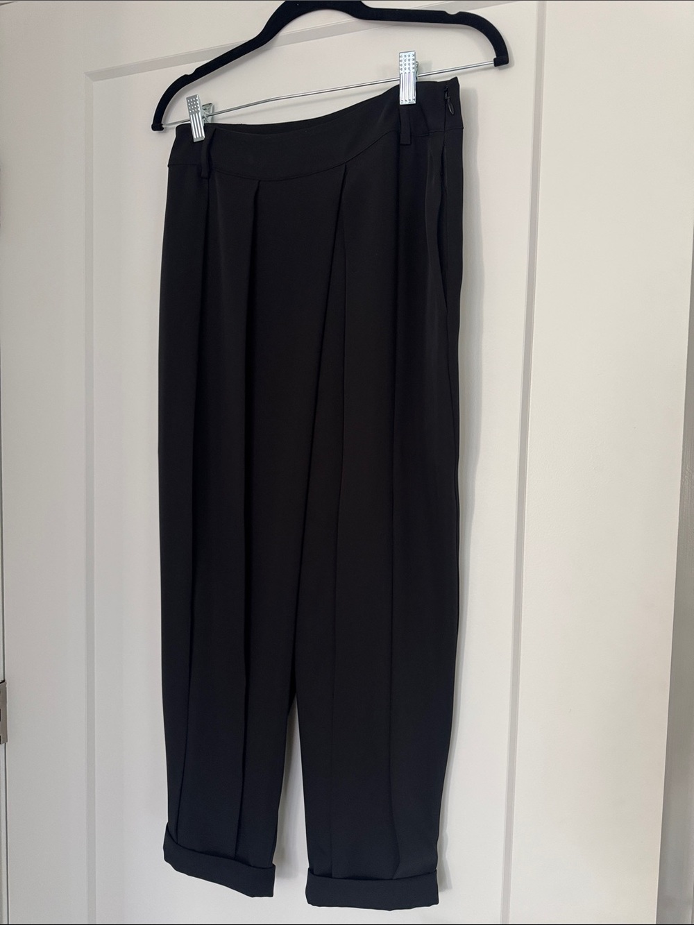Classic Black Pleated Women's Trousers